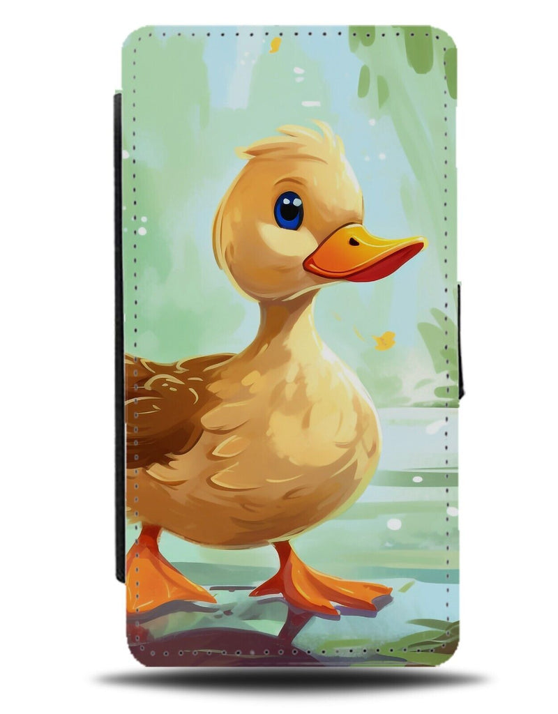 Cartoon Duck Waddling Flip Wallet Case Waddle Ducks Comic Book Duckling DA08