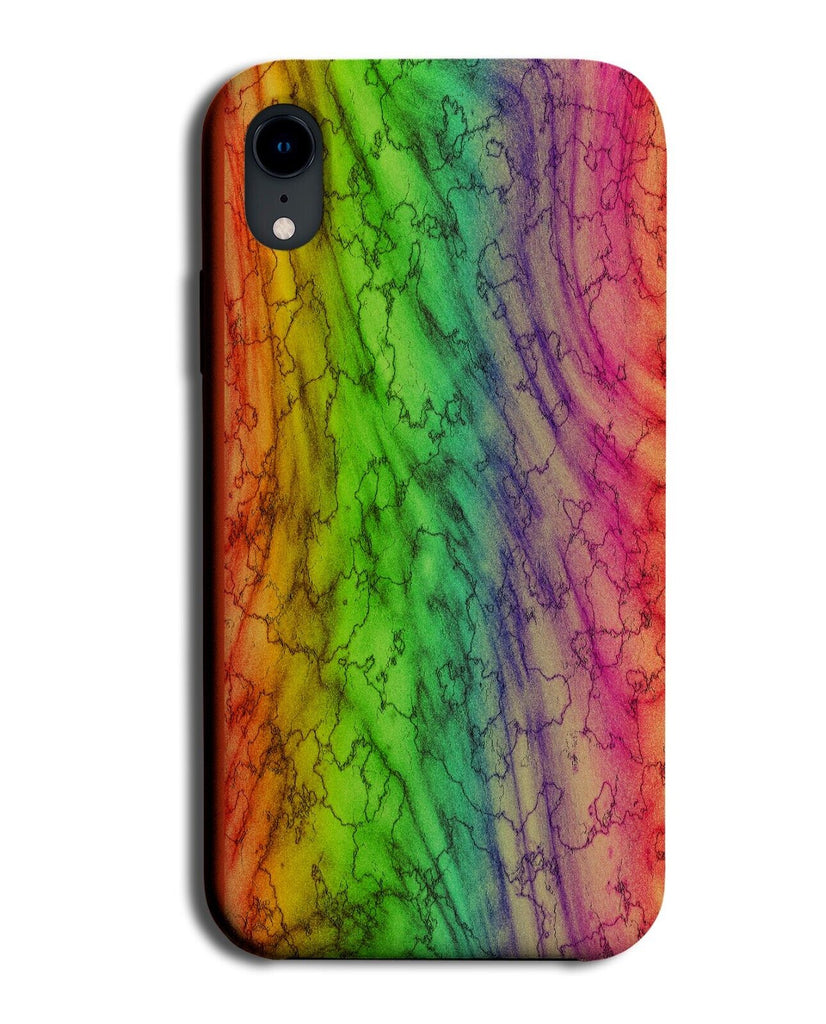 Colourful Marble Phone Case Cover Marbel Multicoloured Rainbow Style Look BF04