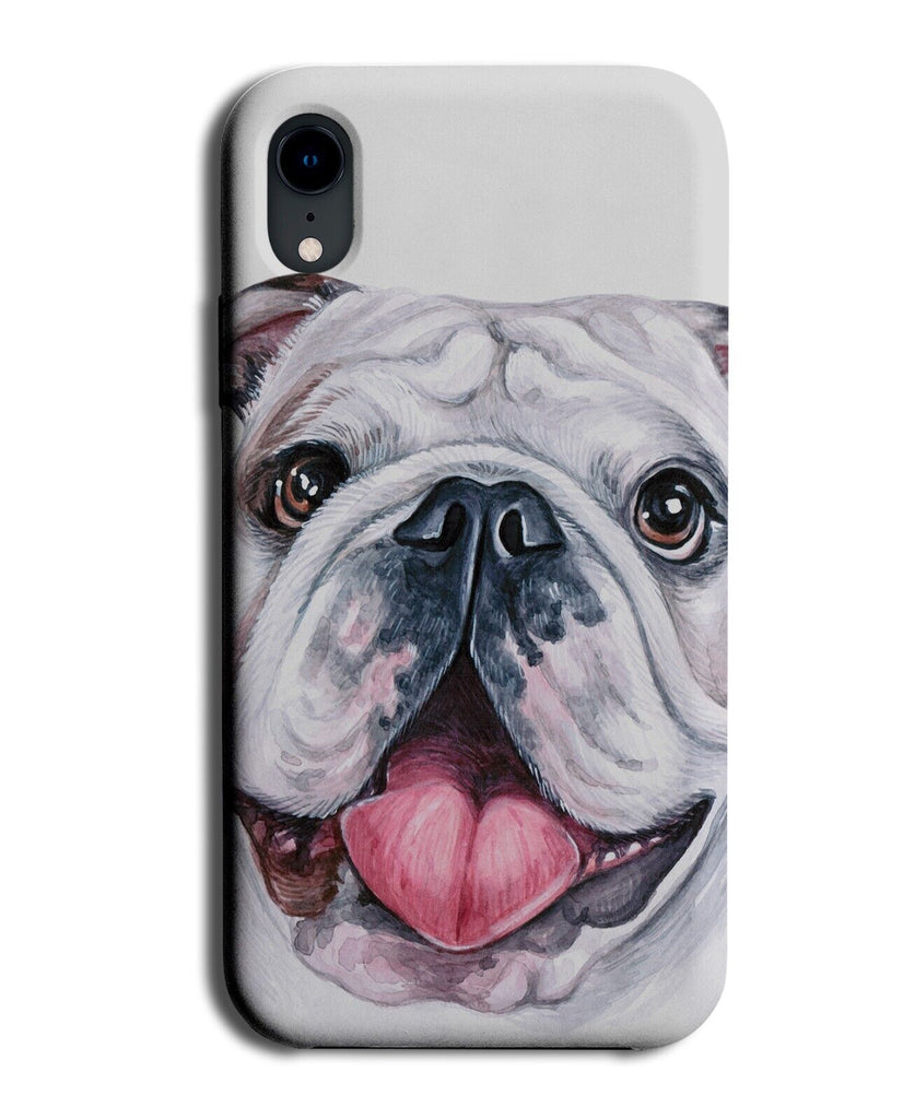 White Funny Bulldog Phone Case Cover Bulldogs Bull Dogs Face Tongue Out BA27