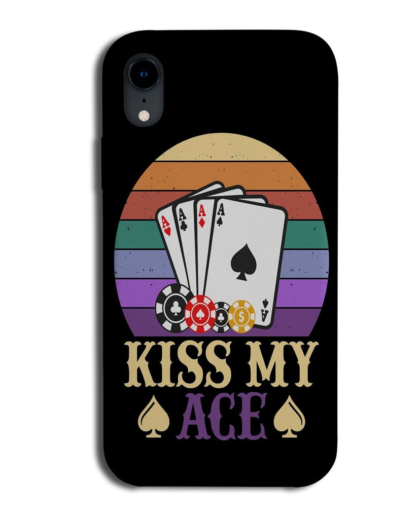 Funny Kiss My Ace Phone Case Cover Poker Full House Cards Set Of Aces Chips BS69