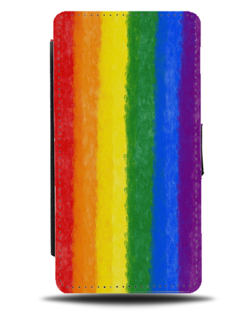 Multicoloured Stripes Flip Wallet Case Painting Paint Art Painter Decorate BF50