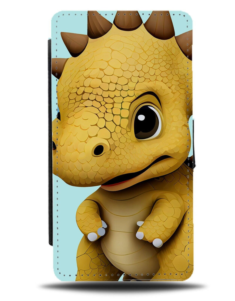 The Little Yellow Brontosaurus Flip Wallet Case Mustard Coloured Colour AD29