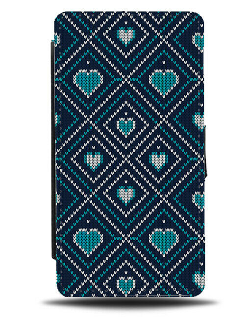 Xmas Jumper Stitching Print Flip Wallet Case Love Hearts Heart Winter H838