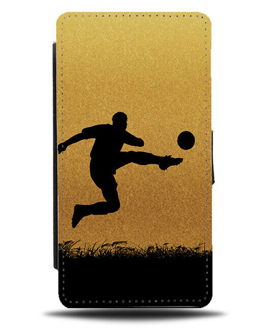 Football Flip Cover Wallet Phone Case Footballs Ball Footballer Gold Golden i591