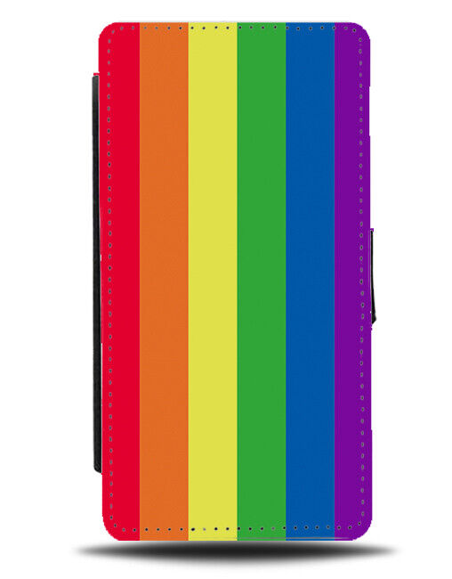 Colourful Rainbow Flag Flip Wallet Case Stripes Striped Multicoloured Pride K206