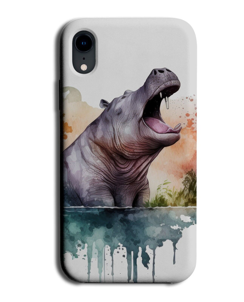 Hippos Mouth Phone Case Cover Teeth Jaws Hippo African Water Oil Painting DC39