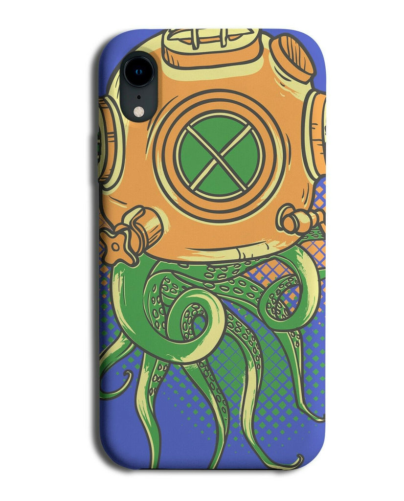 Diving Octopus Phone Case Cover Submarine Helmet Green Underwater Fish E423