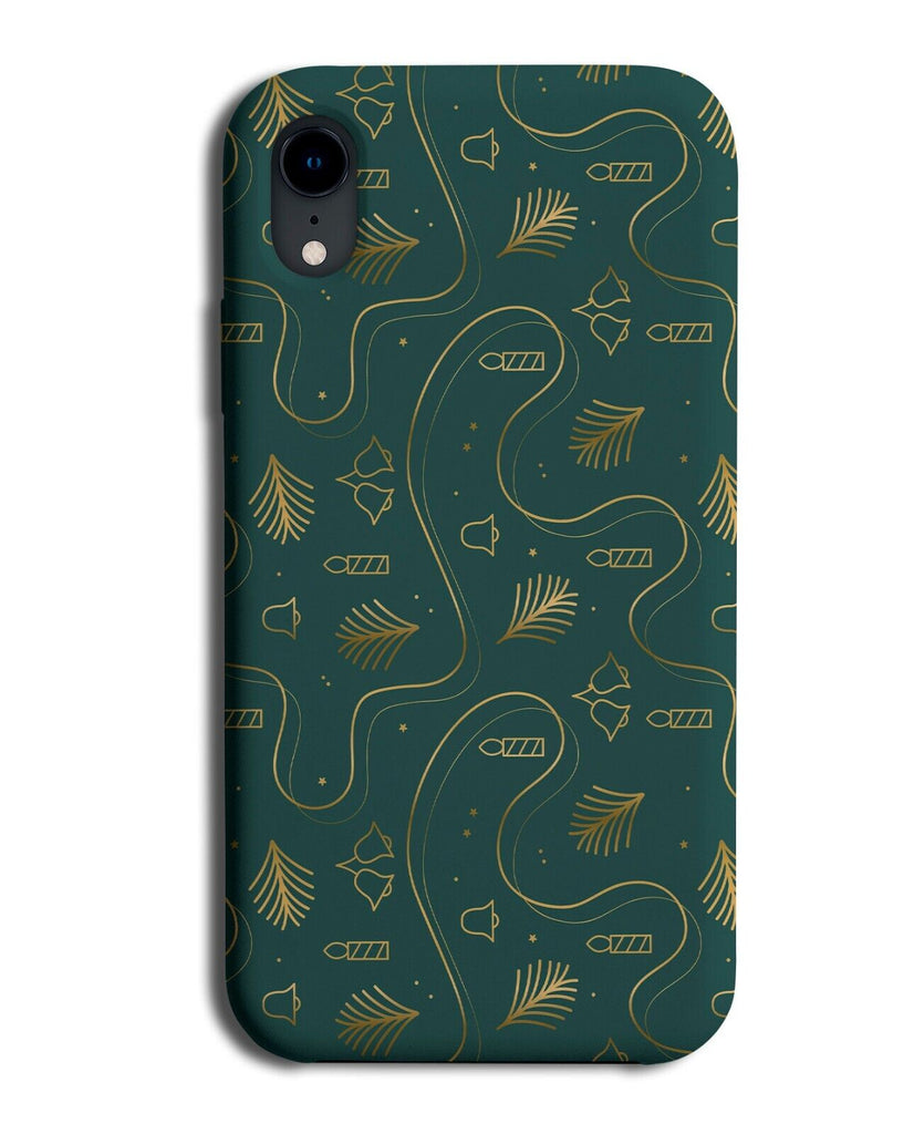 Green and Gold Christmas Leaves Phone Case Cover Leaf Holly Holy Ferns N752