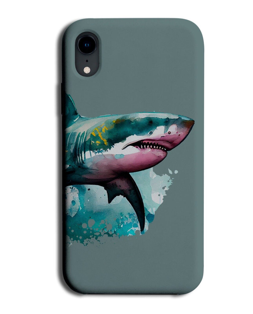 Shark Artwork Print Phone Case Cover Sharks Grey White Belly Ocean Sea AS93