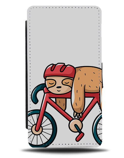 Sloth Cyclist Flip Wallet Case Bicycle BMX Biker Riding Bike Sloths Cartoon J043