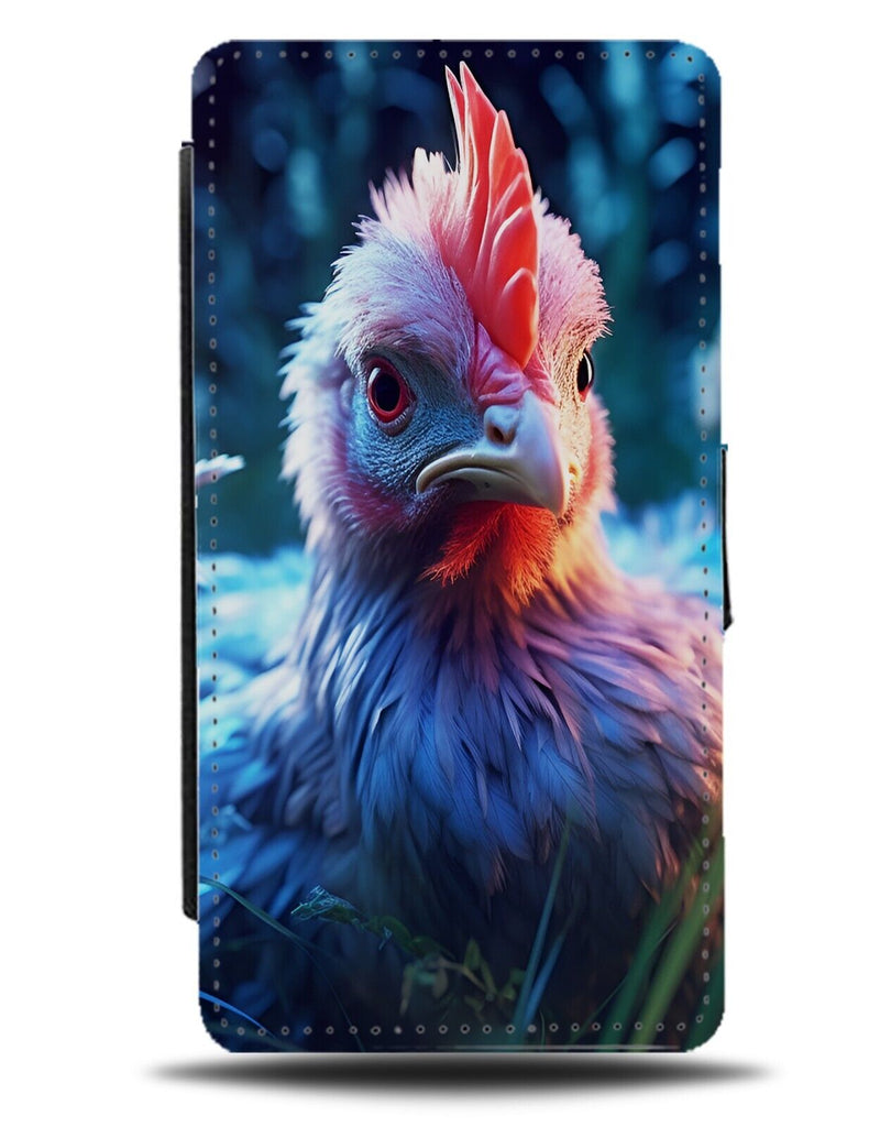 Baby Chicken Flip Wallet Case Chick Little Duck Cockerel Rooster Face Beak CZ59