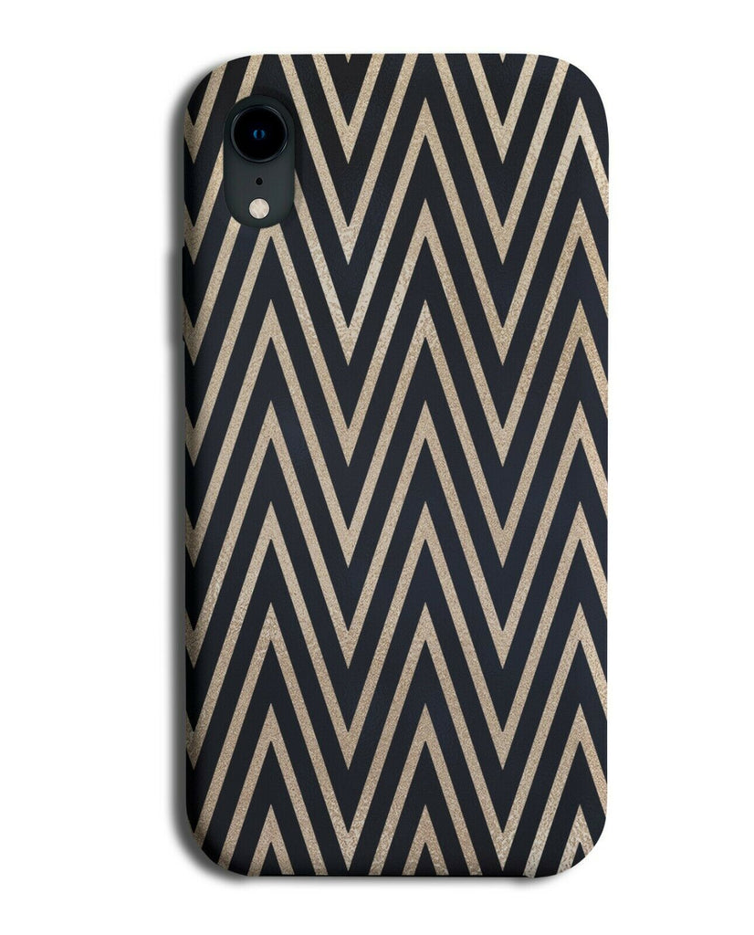 Black & Rose Gold Zig Zag Lines Phone Case Cover Shapes Sharp Arches ZigZag G828
