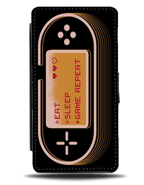 Eat Sleep Game Repeat Flip Wallet Case Design Console Screen Picture Photo J419