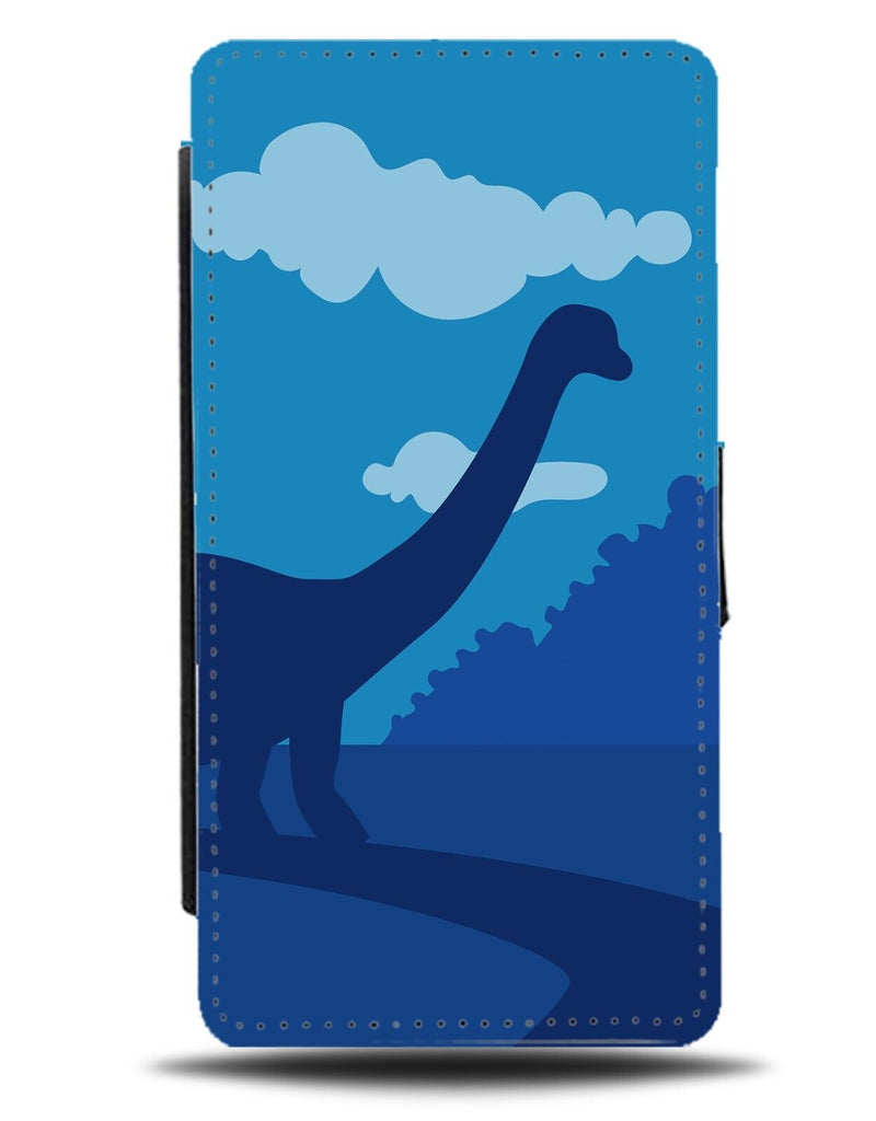 Blue Diplodocus Dinosaur Flip Wallet Case Long Neck Necked Dinosaurs Dino AJ77