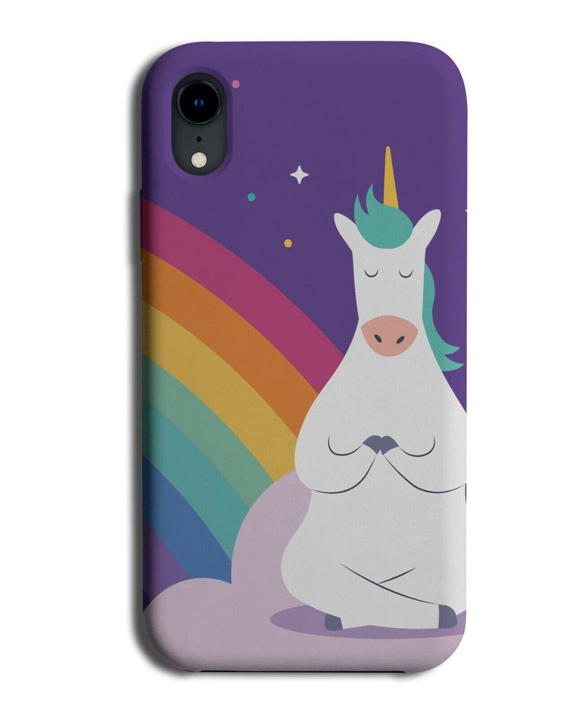 Yoga Unicorn Phone Case Cover Meditating Meditation Pose Praying Rainbow K413