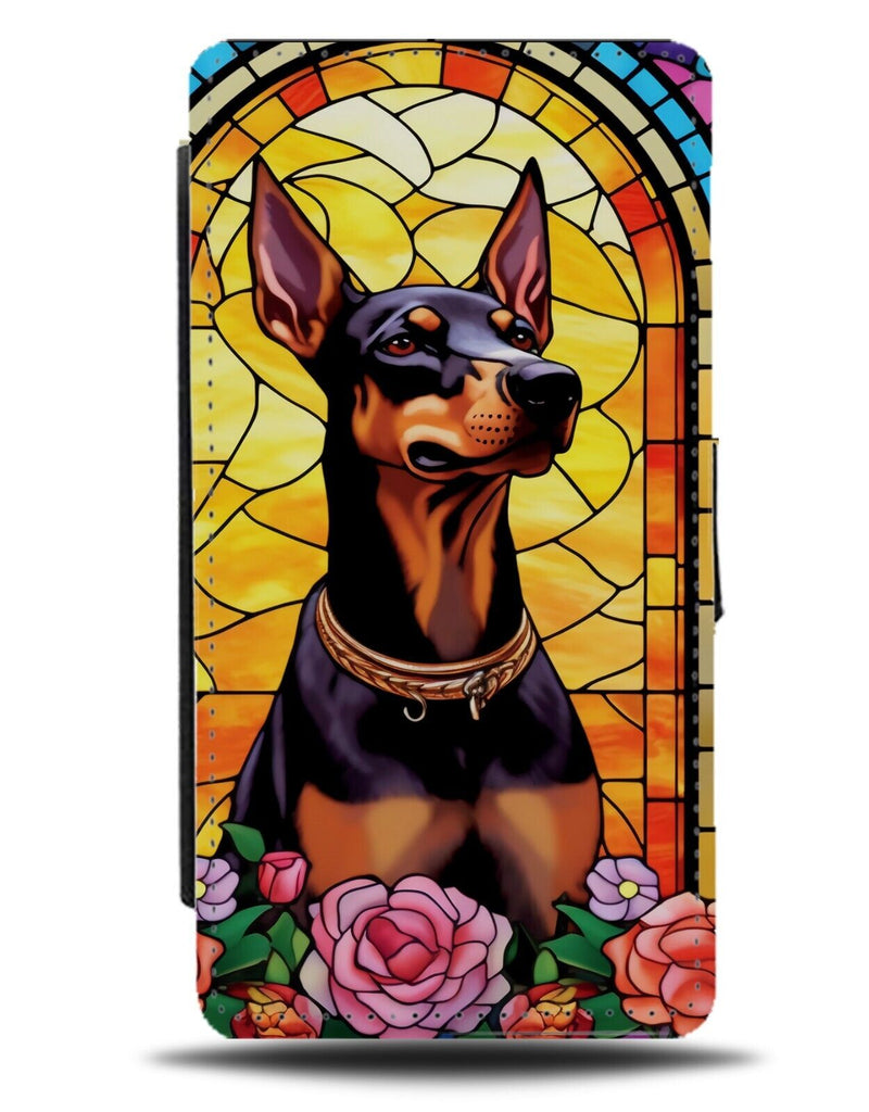Doberman With Pinscher Flowers Flip Wallet Case Flower Dog Breed Dobermans DB88