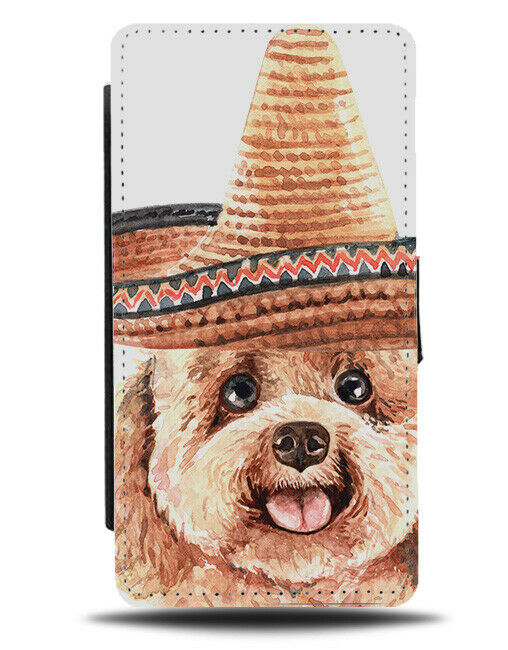 Mexican Poodle Flip Wallet Case Mexico Hat Sombrero Costume Dog Cute K729