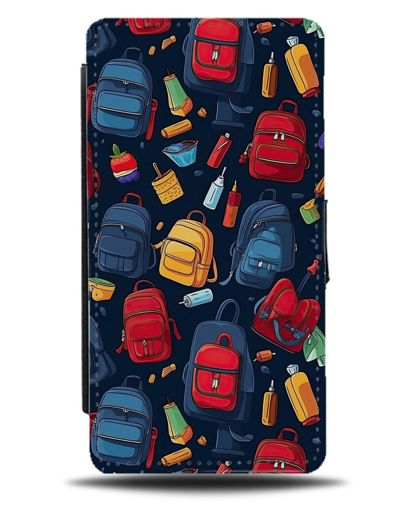 Back To School Flip Wallet Case Pattern Backpack Kids Items Skool Primary CY89