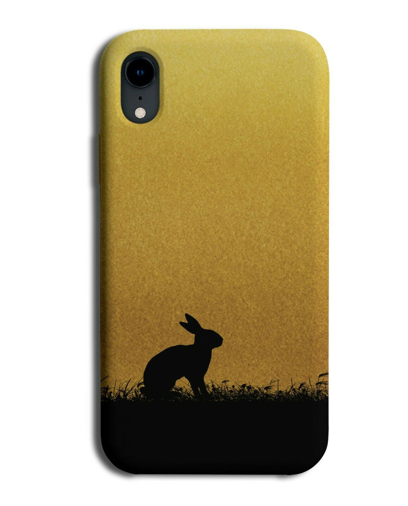 Rabbit Silhouette Phone Case Cover Rabbits Gold Golden Bunny Bunnies I005