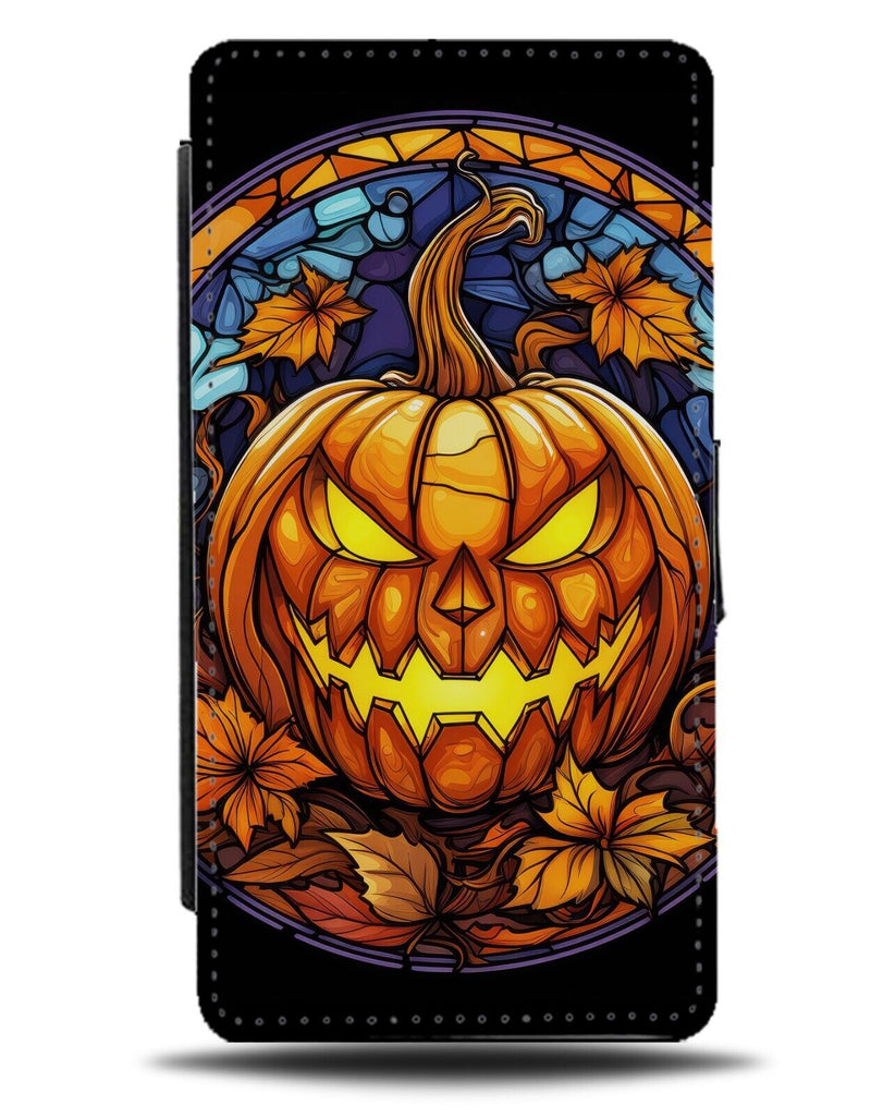 Cartoon Jack O Lantern Flip Wallet Case Jackolantern Halloween Pumpkin Face DE48