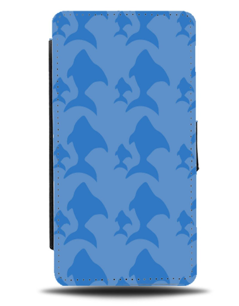 Neon Blue Ocean Fish Flip Wallet Case Silhouette Shape Shapes Silhouettes BA84