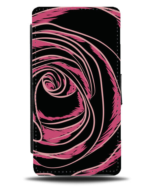 Dark Gothic Pink Rose Petal Flip Wallet Case Petals Flowers Floral Roses K871