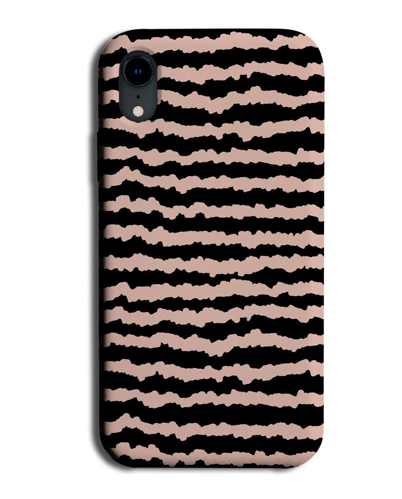 Black and Rose Gold Striped Pattern Phone Case Cover Zags Paint Strokes Q454H