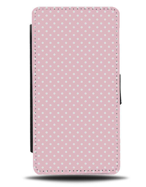 Pink Polka Dotted Flip Wallet Case Dots Baby Light Pink Colour Coloured F733