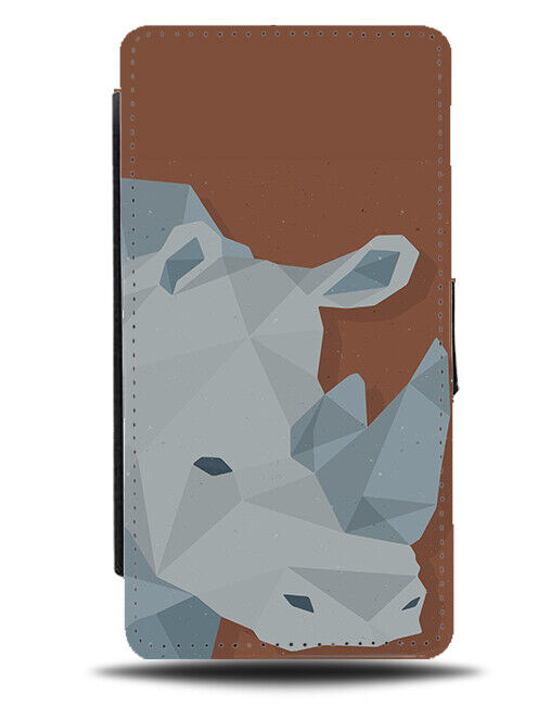 Geometric Rhino Shapes Flip Wallet Case Rhinos Shape Design Animal K936