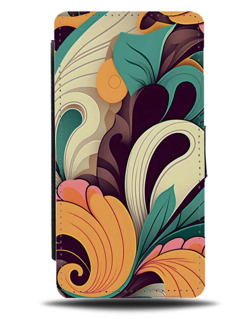 Flower Shapes Flip Wallet Case Leaves Leafs Plant Plants Animated Cartoon AP03