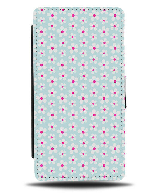 Childrens Hot Pink Daisy Flowers Flip Wallet Case Flower Floral Cartoon G255