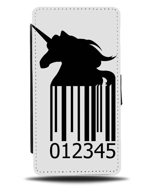 Unicorn Barcode Design Flip Wallet Case Gift Present Unicorns Silhouette K399