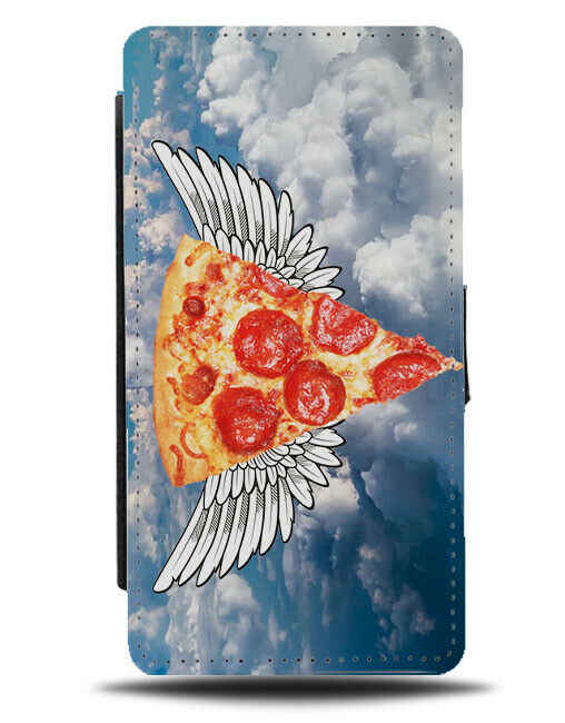 Pizza Angel Flip Cover Wallet Phone Case Heaven Pizzas Pepperoni Clouds Sky C110