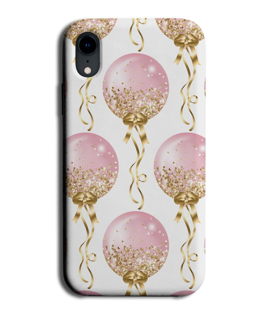 Gold and Pink Printed Glitter Balloons Design Phone Case Cover Balloon Bday AJ12