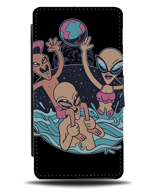 Hot Tub Alien Party Flip Wallet Case Funny Aliens Hottub Bath Swimming Pool i932