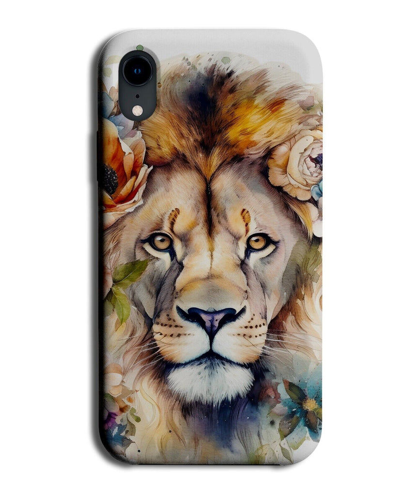 Male Lion Watercolour Painting Phone Case Cover Lions Face Mane African BD78