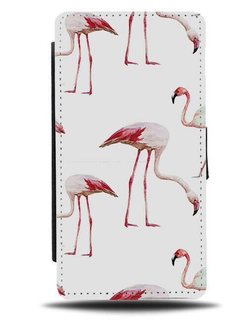 Flamingo Oil Painting Flip Wallet Case Flamingos Pattern Patterned Gift G966