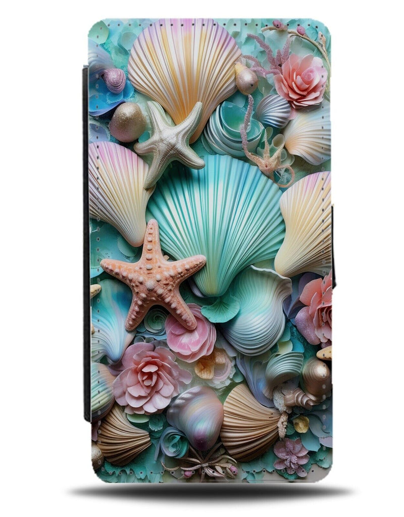 Colourful Mermaid Stuff Flip Wallet Case Things Shells Sea Ocean Mosaic DB25