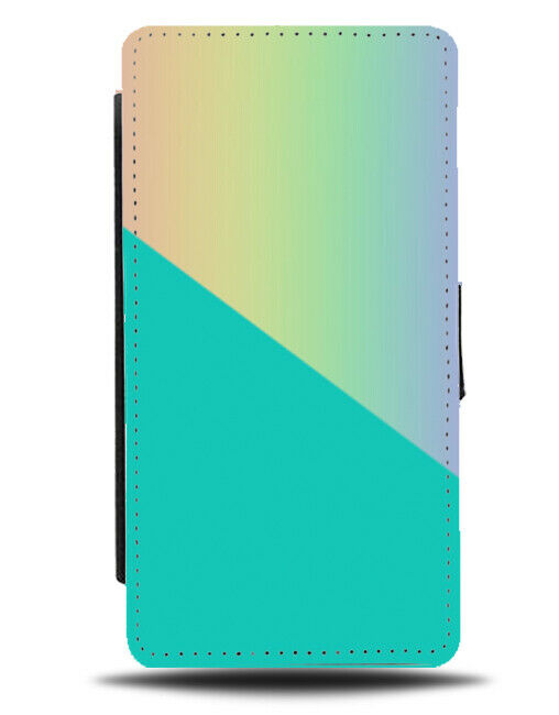 Rainbow Coloured And Turquoise Green Flip Cover Wallet Phone Case Colourful i399