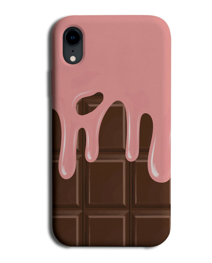 Dripping Strawberry Sauce On Chocolate Bar Phone Case Cover Pink Sweet K876