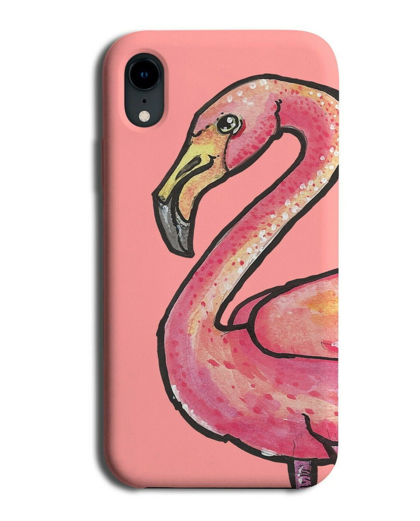 Flamingo Pop Art Painting Phone Case Cover Paint Drawing Design Pink E233