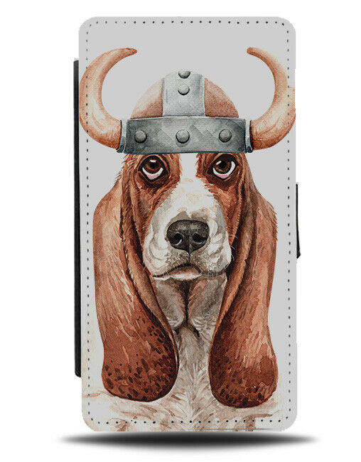 Basset Hound Flip Wallet Phone Case Dogs Pet Viking Vikings Fancy Dress Hat K492