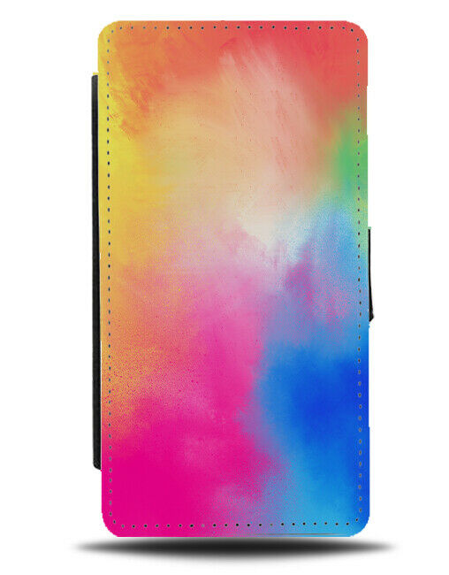 Colourful Painting Pattern Flip Wallet Phone Case Patterned Rainbow Oil Pic B448