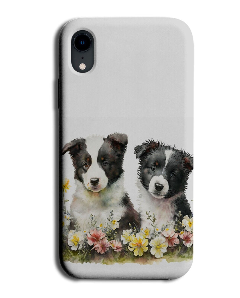 Border Collie Puppies Phone Case Cover Puppy Dog Collies Baby Flowers BG79