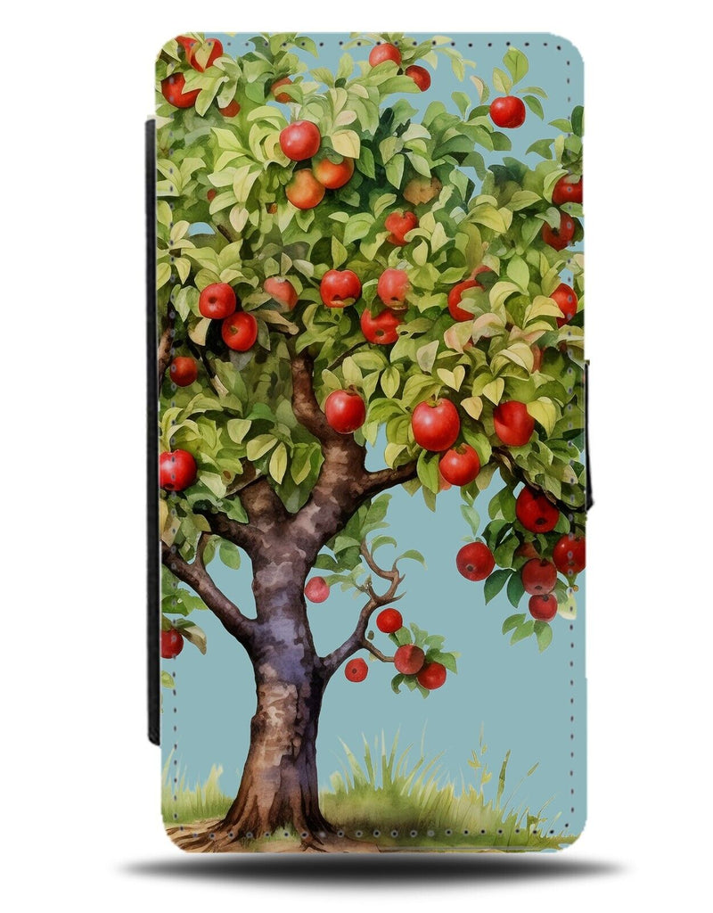 Apple Tree Flip Wallet Case Trees Apples Harvest Festival Red Fruit Bushel CY79