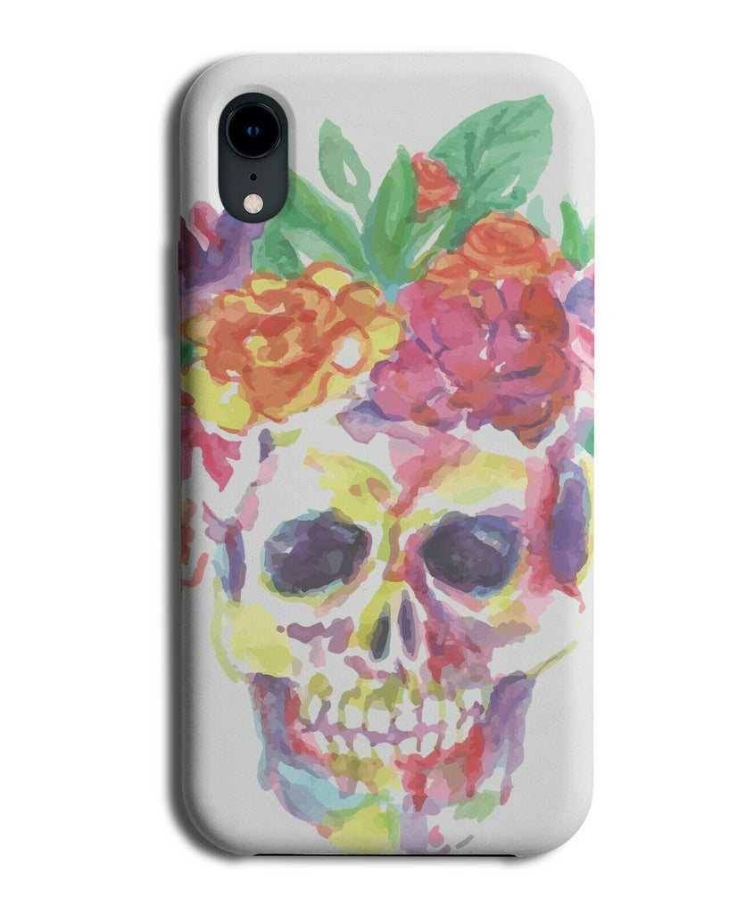 Colourful Oil Painting Sugar Skull Phone Case Cover Floral Flowers Grunge E240