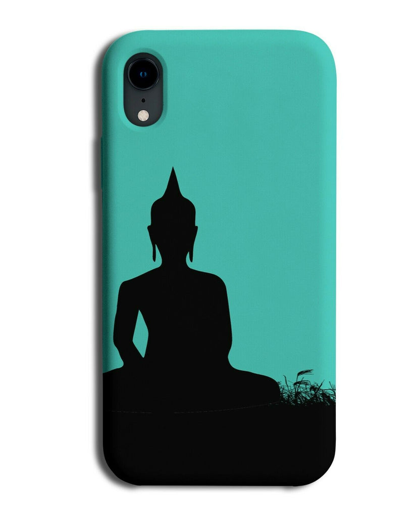 Buddha Silhouette Phone Case Cover Buddhist Statue Buddhism Turquoise Green i776