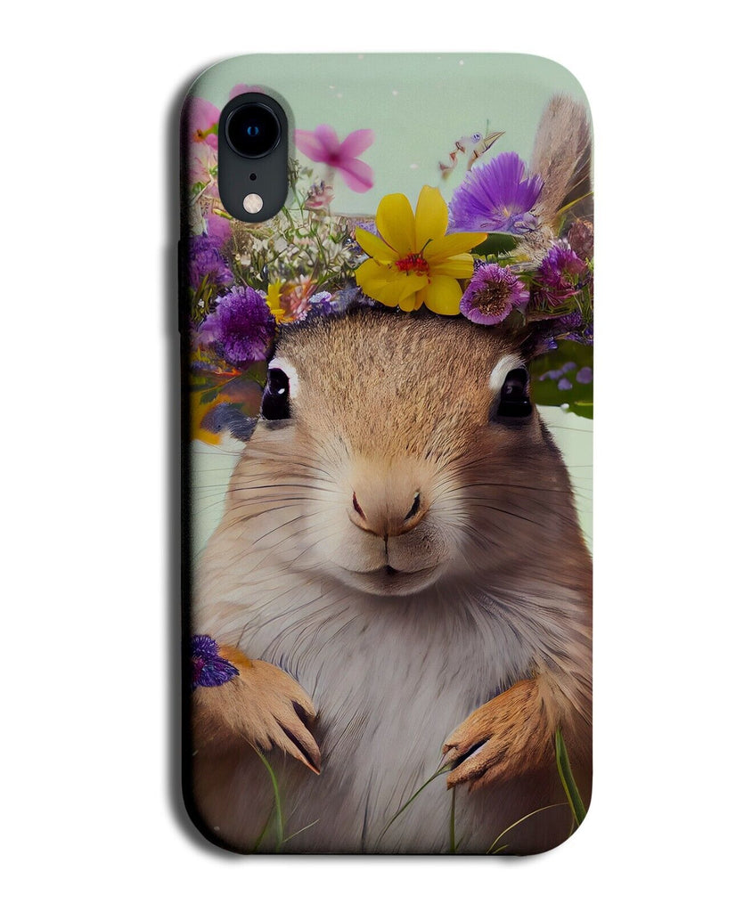 Squirrel In Flower Crown Phone Case Cover Floral Funny Novelty Squirrels CG15
