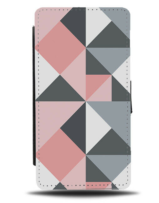 Artistic Abstract Girly Flip Wallet Case Girls Womens Colours Pink Grey H431