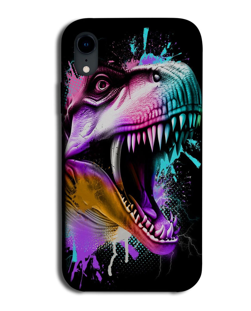 Colourful T Rex Phone Case Cover Trex Dinosaur Dinosaurs Vibrant Head Face CX57